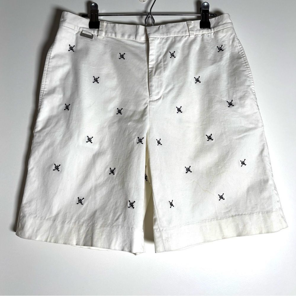 Vintage Preppy White Embroidered Shorts | Nautical Coastal Old Money Aesthetic
